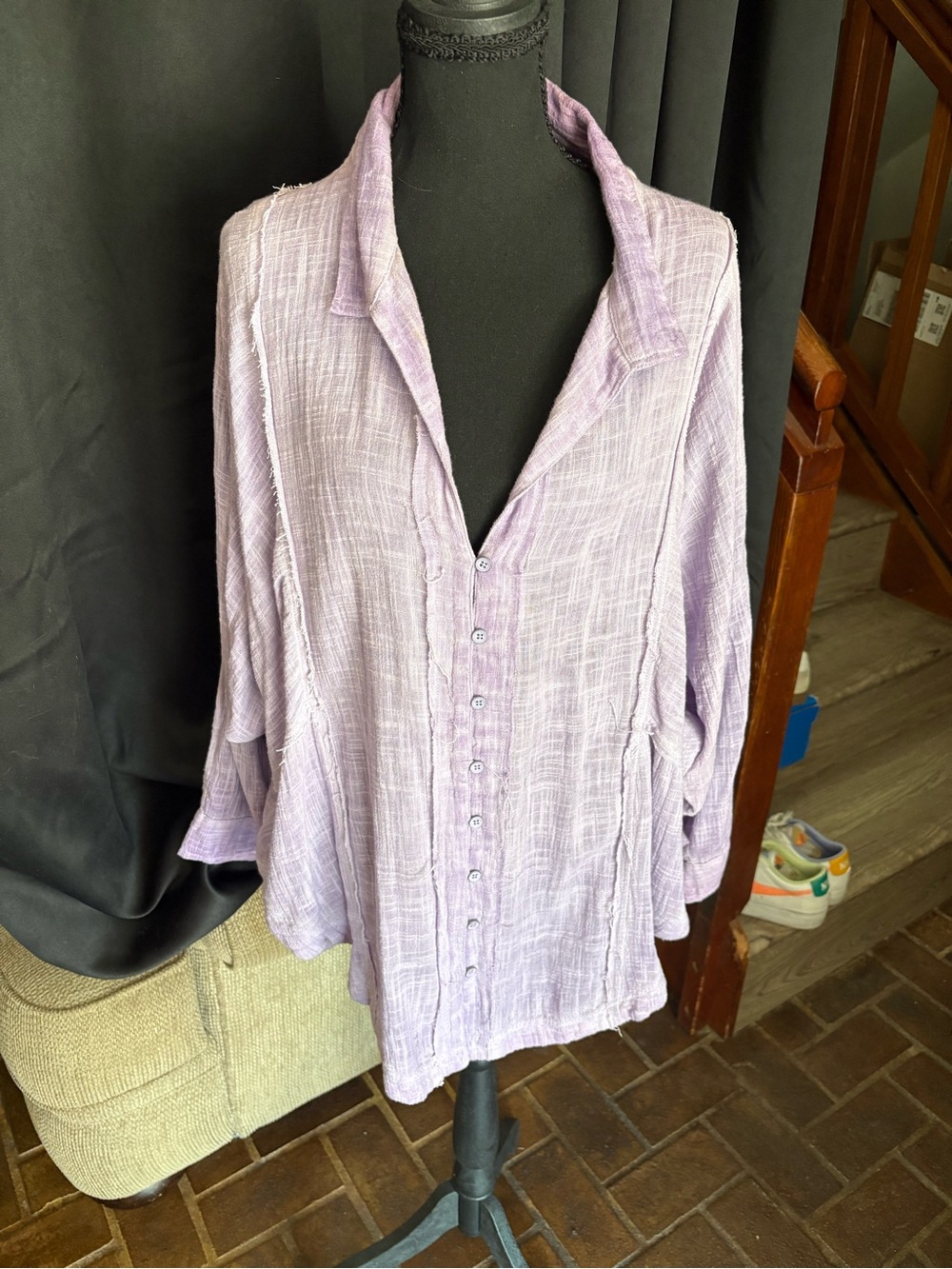 We The Free Lavender Button-Down Women's Top